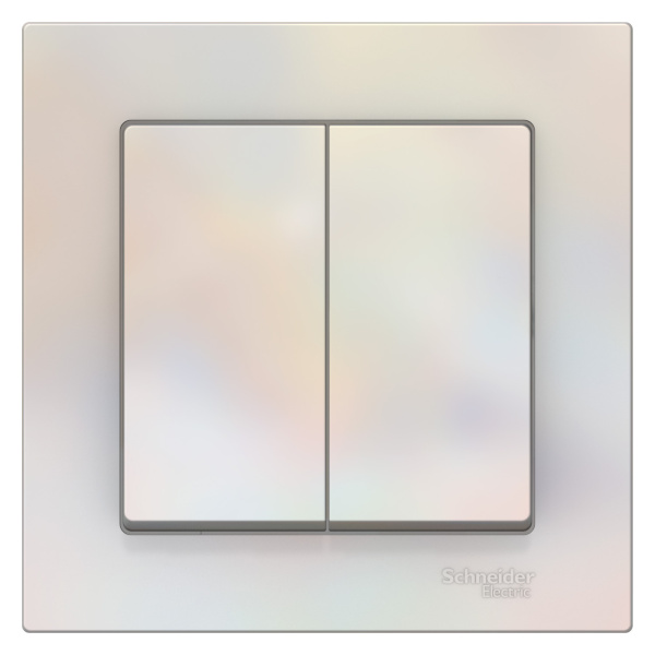 Купить Systeme Electric AtlasDesign Жемчуг Выключатель 2-клавишный сх.5, 10АХ, в сборе