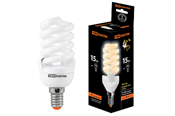 TDM Лампа энергосберегающая КЛЛ-FSТ2-15 Вт-2700 К–Е14 SQ0323-0055