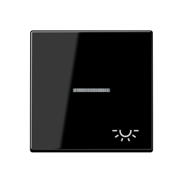 JUNG клавиша с символом "свет" с линзой, черный A590KO5LSW