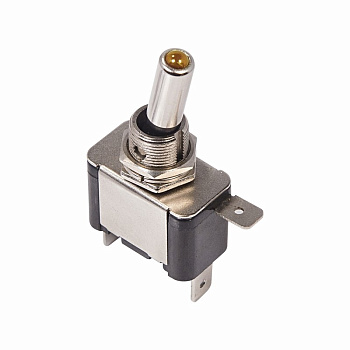 Тумблер 12V 20А (3c) ON-OFF однополюсный с желтой LED подсветкой Rexant 36-4332