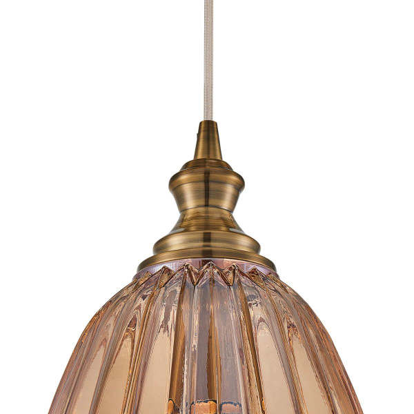 Купить Favourite Выдувное узорное стекло коньячного цвета, каркас цвета латуни 2188-1P