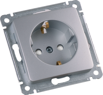 Hegel Мастер внутр Серебро РС16-412-06 Розетка с/з, со шторками, механизм