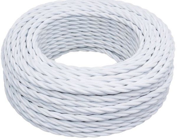 BIRONI Белый матовый Витой провод  2*2,5 10м B1-425-71-10