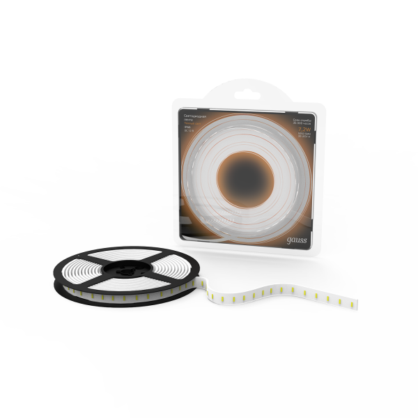 Купить Gauss Лента LED 5050/30-SMD 7.2W 12V DC теплый белый IP66 (блистер 5м) 311000107