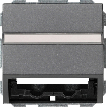 Gira S-55 Антрацит Накладка с опорной пласт для розеток средств связи, с шильдиком 087028