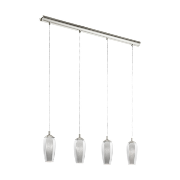 Eglo 96344 Светодиодный подвес FARSALA, 4х2,5W(G9), L975, H1100, сталь, никель матовый/дымчатое стекло, гранилли Eglo 96344 Светодиодный подвес FARSALA, 4х2,5W(G9), L975, H1100, сталь, никель матовый/дымчатое стекло, гранилли