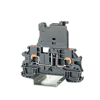 DKC Nuputuk Клемма для предохранителя, зажим push-in, 2 точки подключения, 4 кв.мм, серая