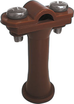 EZETEK Держатель проводника круглого 6-10 мм коричневый, высота 59 мм, пластик 91103