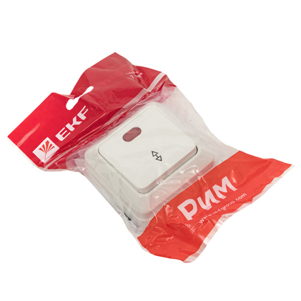 Купить EKF PROxima Рим Выключатель проходной 1-клавишный с индикатором 10А белый