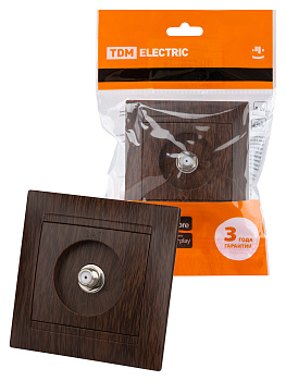 TDM Розетка SAT (F-разъем) 0-2400МГц венге "Лама" SQ1815-0421