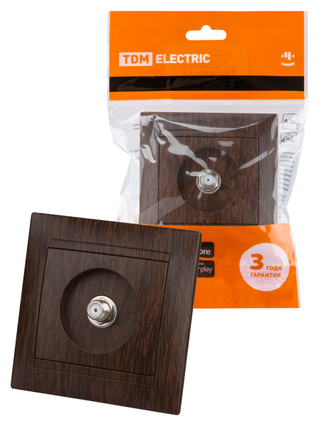 TDM Розетка SAT (F-разъем) 0-2400МГц венге "Лама" SQ1815-0421