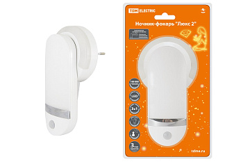 TDM Ночник-фонарь "Люкс 2", 1х0,5 Вт + 11LED, 90 лм/Вт, Li-Ion 500 мАч, дат. освещ. и  движ., 220 В, SQ0357-0025