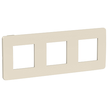 SE Unica Studio Бежевая/Бежевая Рамка 3-ная NU280644