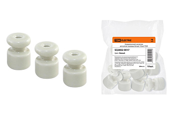 TDM Керамический изолятор для ретро провода белый (10шт) SQ2802-0017