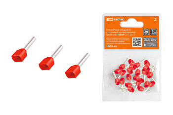 TDM Наконечник штыревой втулочный изолированный (двойной) НШвИ (2) 1,5х12 (20шт) SQ0568-0052