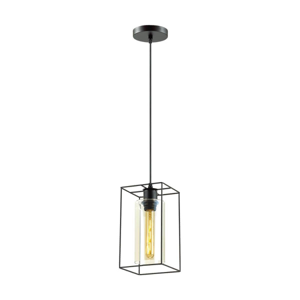 Lumion 3728/1 LN19 261 чёрный/коньячный Подвес E27 60W 220V ELLIOT