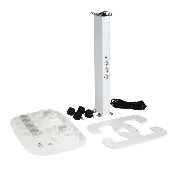 Купить Legrand Snap-On мобильная мини-колонна алюминиевая с крышками из алюминия, 2 секции, высота 0,75 метра, цвет белый 653029