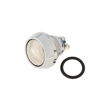 Кнопка антивандальная Ø12 Б/Фикс (2с винт) (ON)-OFF сфера Rexant 36-3150