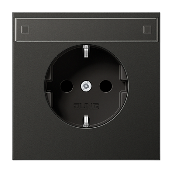 JUNG Штепсельная розетка SCHUKO 16A 250V~ с защитой от детей и полем для надписи антрацит AL1520KINAAN