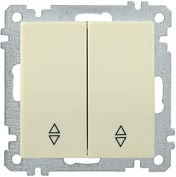 IEK ВС10-2-2-Б Выключатель двуклавишный проходной 10А BOLERO кремовый EVB22-K33-10