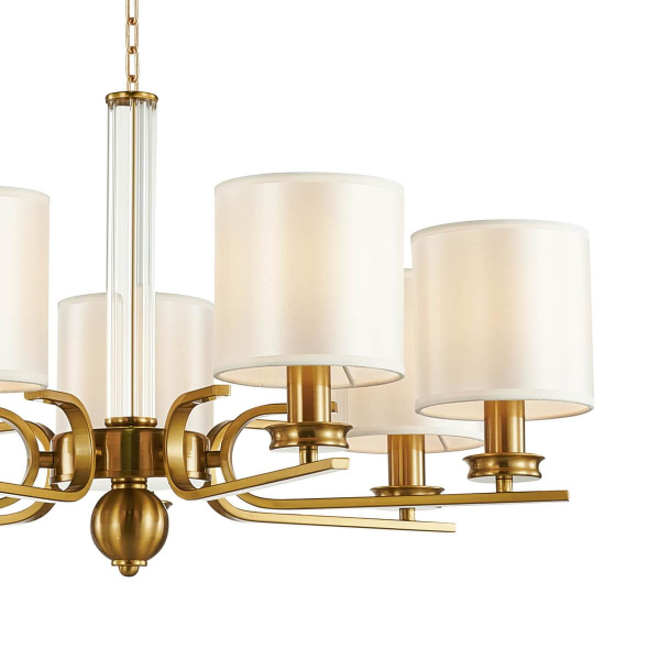 Купить Favourite 2679-7P подвесная люстра Каркас бронзового цвета, абажуры из белого шелка