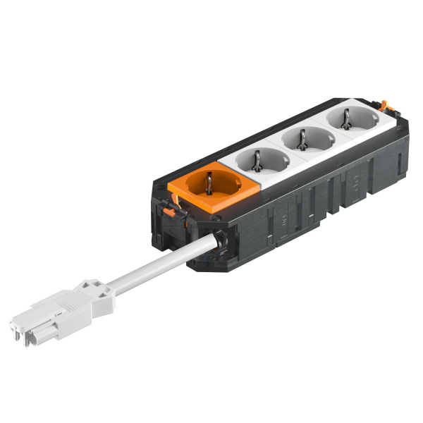 OBO Bettermann Коробка монтажная укомплектованная UT4 GST18i (3+1 розетки) с кабелем 7404684