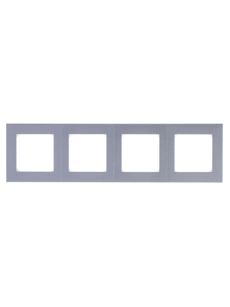 Купить ABB EPJ Levit серебро / дымчатый чёрный Рамка 4 поста 2CHH015040A6070