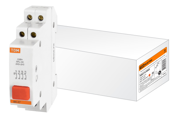 TDM Выключатель кнопочный красный ВК-47 2НО;2НЗ SQ0214-0005