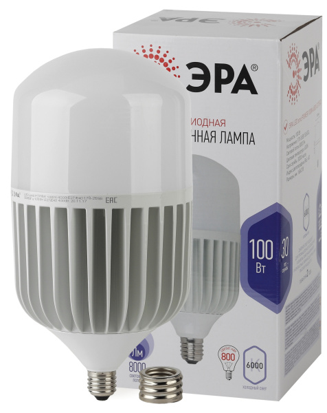 ЭРА LED POWER T160-100W-6500-E27/E40 (диод, колокол, 100Вт, хол, E27/E40)