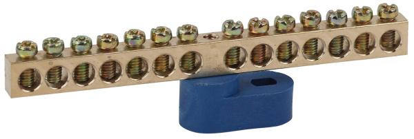 ЭРА NO-222-117-1 Синий Шина N "ноль" на одном угловом изоляторе ШНИ-6х9-14-У1