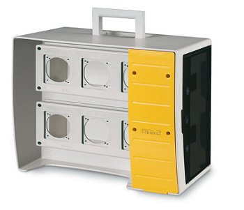 DKC MBOX2. Корпус на 16 модулей и 6 постов с основанием 70х87 мм.