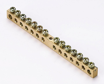 Dekraft Шина нулевая 14 гр., креп. по центру, сеч. 6x9 мм, дл. 109 мм, 100А ШН-101