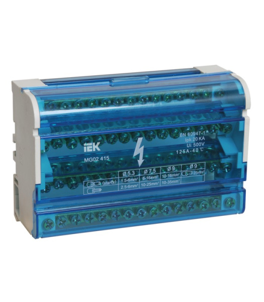 Купить IEK Шины на DIN-рейку в корпусе (кросс-модуль) 3L+PEN 4х15