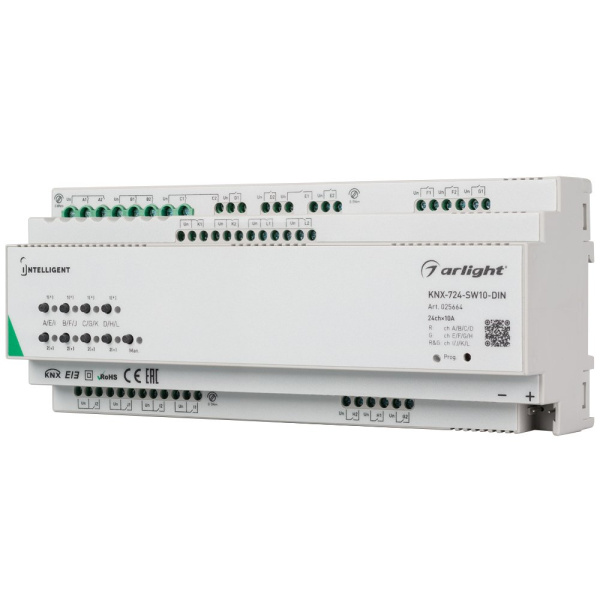 Arlight INTELLIGENT Релейный модуль KNX-724-SW10-DIN (BUS, 24х10A) (-) 025664