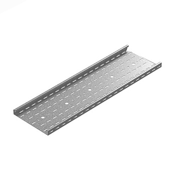 OSTEC Промышленный лоток кабельный перфорированный 100х35х3000, толщ. 2,0 мм, Сендзимир цинк