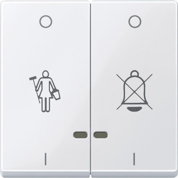 Купить SE Merten SM Бел Актив Две Клавиши "перечеркнутый звонок", "горничная" с окошком для свет. индикации MTN3429-0325