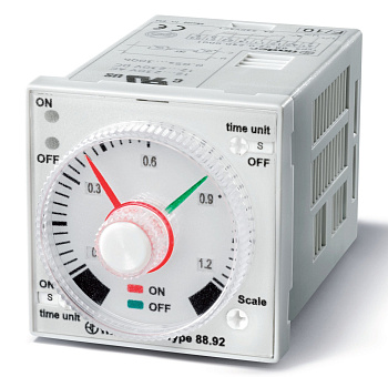 Finder Таймер 1-функциональный (LI); монтаж на панель или в розетку; 8-штырьковый разъем; питание 12…240В АС/DC; 2CO 5A; регулировка времени 0.05с…100 889202400001