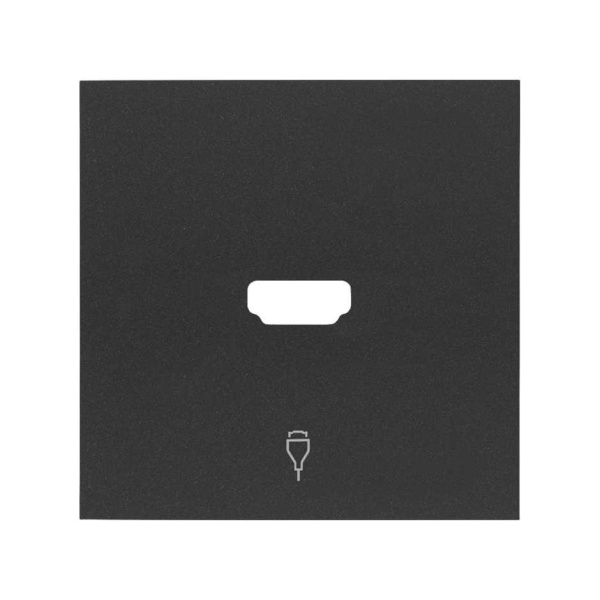 Simon 100 Черный матовый Накладка розетки HDMI 10001094-238
