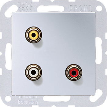JUNG 2x Cinch Audio (RCA) / Composite Video, алюминий MAA1031AL