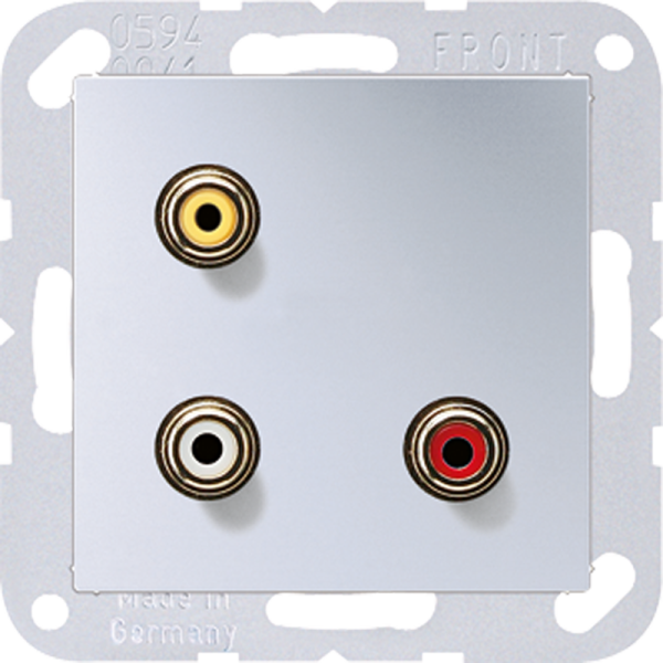 JUNG 2x Cinch Audio (RCA) / Composite Video, алюминий MAA1031AL