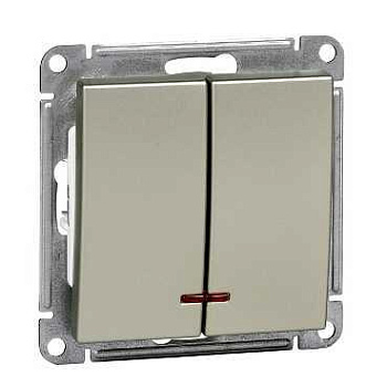 SE Wessen 59 Шампань Выключатель 2-клавишный с подсветкой 10АХ VS510-251-4-86