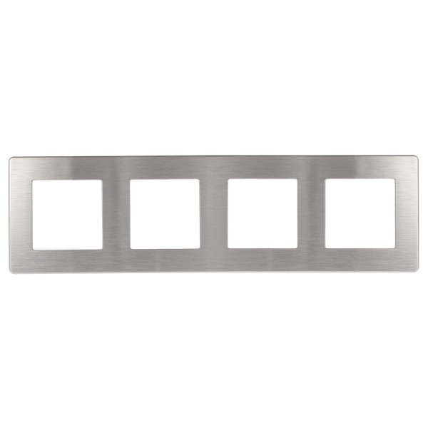 ЭРА Рамка для розеток и выключателей Серия 12 12-5104-03 на 4 поста, Сатин, алюминий
