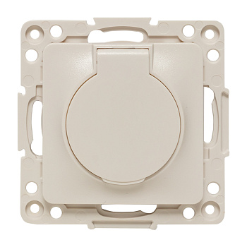 EKF PROxima Стокгольм Белый Розетка с/з, со шторками и крышкой, 16А, IP44