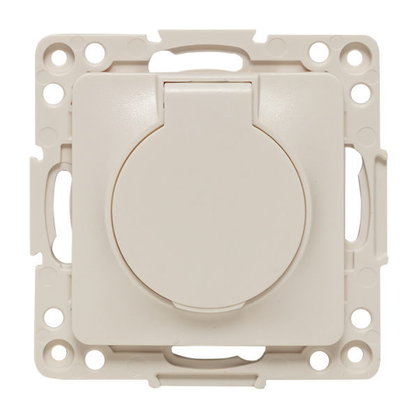 EKF PROxima Стокгольм Белый Розетка с/з, со шторками и крышкой, 16А, IP44