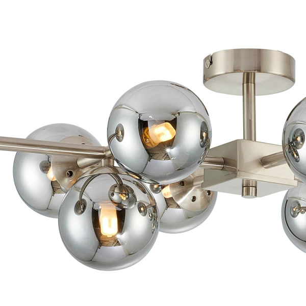 Купить Favourite 2650-10U потолочная люстра Каркас цвета никель, плафоны из выдувного стекла дымчато-серого цвета