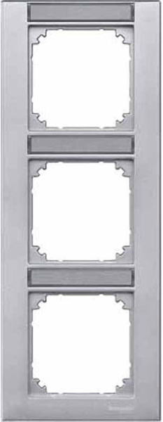 Купить SE Merten SM Алюминий Рамка 3-ая с полем для надписи вертикальная (MTN476360)