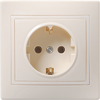 IEK KVARTA РС10-3-Км Роз. 1мес. c з/к без з/ш 16А кер. крем.