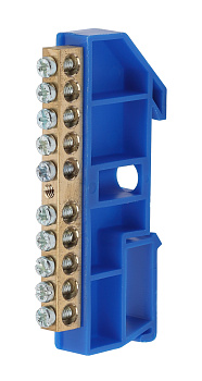 ЭРА NO-222-46 Синий Шина N "ноль" на DIN-изол ШНИ-6х9-10-Д