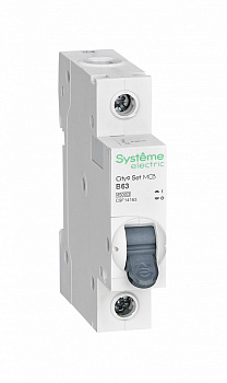 Systeme Electric City9 Set Автоматический выключатель (АВ) B 63А 1P 4.5kA 230В C9F14163