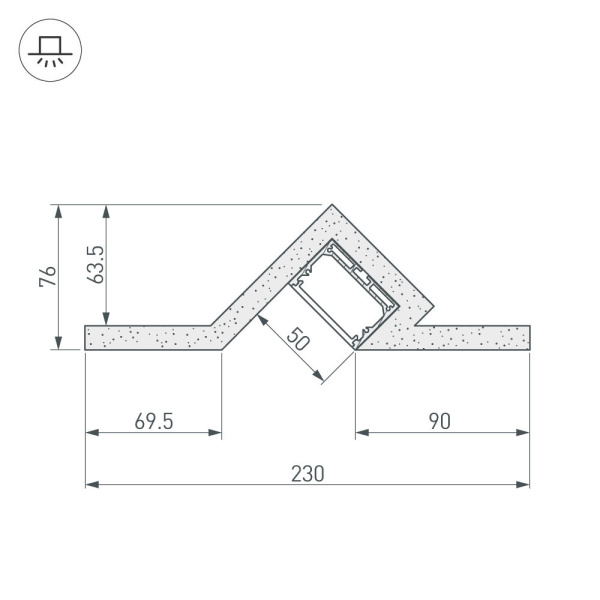 Купить Arlight Гипсокартонный Модуль ARL-SLOT45-50-2000 (ГКЛ 12.5мм) (-) 022268